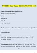 NC BLET State Exam - LEGAL UNIT SG 2023 (Verified Answers)