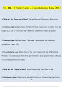 NC BLET State Exam - Constitutional Law 2023 (Verified Answers)