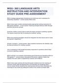 WGU- 365 LANGUAGE ARTS INSTRUCTION AND INTERVENTION STUDY GUIDE PRE-ASSESSMENT|UPDATED&VERIFIED|100% SOLVED|GUARANTEED SUCCESS