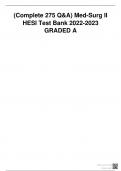 (Complete 275 Q&A) Med-Surg II HESI Test Bank 2022-2023 GRADED A