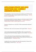 APEA EXAM UPDATE 2023-2024 QUESTIONS ANC CORRECT ANSWERS RATED A+