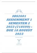 IOS2601 Assignment 1 Semester 2 2023 (718599) - DUE 18 August 2023