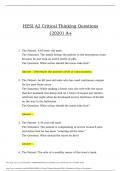 HESI A2 CRITICAL THINKING Exam 