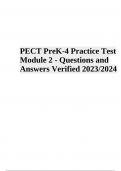 PECT PreK-4 Practice Test Module 2 - Questions and Answers Verified 2023/2024