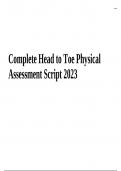 Head to Toe Physical Assessment Script 2023/2024 (Complete)