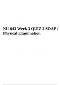 NU-643 Week 3 Physical Examination | SOAP  