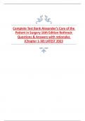 Complete Test Bank Alexander’s Care of the Patient in Surgery 16th Edition Rothrock Questions & Answers with rationales (Chapter 1-30)