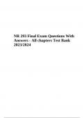 NR 293 Final Exam Questions With Correct Answers | Latest Update 2023/2024 (Graded A+)