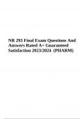 NR 293 PHARM: Final Exam Questions With Answers | Latest Update 2023/2024 (GRADED A+)