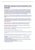 EPA Risk Assessor Exam Questions and Answers.