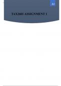 TAX2601 ASSIGNMENT 1