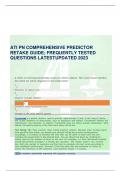 ATI PN COMPREHENSIVE PREDICTOR RETAKE GUIDE; FREQUENTLY TESTED QUESTIONS LATESTUPDATED 2023