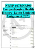 NRNP 6675/NR509 Comprehensive Health History Latest Updated  Assignment 2023.