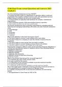 F100 Final Exam Actual Questions and Answers 2023 Graded A