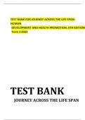 TEST BANK FOR JOURNEY ACROSS THE LIFE SPAN HUMAN.