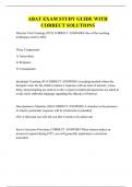 ABAT EXAM STUDY GUIDE WITH CORRECT SOLUTIONS