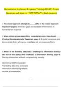 Humanitarian Assistance Response Training (HART) Pretest Questions and Answers Latest 2023 - 2024 [100% correct answers] 