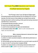 ILE Exam Prep Questions and Answers Latest 2023 - 2024 [100% correct answers]