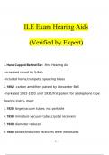 ILE Exam Hearing Aids Questions and Answers Latest 2023 - 2024 [100% correct answers]