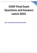 CISSP Final Exam Questions and Answers Latest 2023 Graded A+