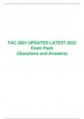 FAC 2601 Exam Pack 2022, University of South Africa (Unisa)