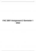 FAC 2601 Assignment 2 Semester 1 2022, University of South Africa (Unisa)