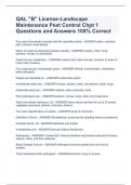 QAL "B" License-Landscape Maintenance Pest Control Chpt 1 Questions and Answers 100% Correct 