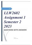 LLW2602 Assignment 1 Semester 2 2023