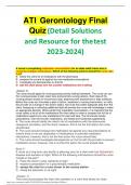 ATI Gerontology Final Quiz  (Detail Solutions and Resource for the test 2023-2024