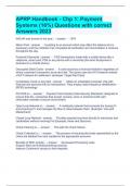 APRP Handbook - Chp 1: Payment Systems (16%) Questions with correct Answers 2023