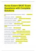 Nurse Extern BKAT Exam Questions with Complete Solutions 