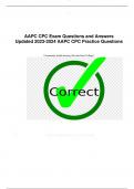 AAPC CPC Exam Questions and Answers  Updated 2023-2024 AAPC CPC Practice Questions Community health nursing (Nevada State College)