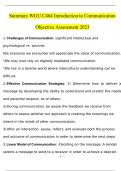 Summary WGU C464 Introduction to Communication Objective Assessment 2023 Verified