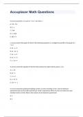 Accuplacer Math Questions 2023 WITH 100% CORRECT ANSWERS