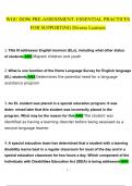 WGU DO96 PRE-ASSESSMENT: ESSENTIAL PRACTICES FOR SUPPORTING Diverse Learners  questions and answers latest 2023 - 2024 [100% correct answers]