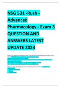 NSG 531 -Rush - Advanced  Pharmacology - Exam 3 QUESTION AND  ANSWERS LATEST  UPDATE 202