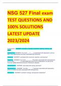 NSG 527 Final exam TEST QUESTIONS AND  100% SOLUTIONS LATEST UPDATE  2023/2024