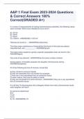 A&P 1 Final Exam 2023-2024 Questions & Correct Answers 100% Correct(GRADED A+)A&P 1 Final Exam 2023-2024 Questions & Correct Answers 100% Correct(GRADED A+)