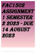 FAC1502 Assignment 1 Semester 2 2023 - DUE 14 August 2023