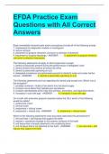 Bundle For EFDA Exam Questions with Correct Answers