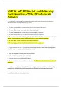 NUR 341 ATI RN Mental Health Nursing Book Questions With 100% Accurate Answers