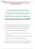 ATI LEADERSHIP PROCTORED V5| Latest 2023 | 70 Questions and Answers