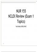 NUR 155 NCLEX Review (Exam 1 Topics) Paul Haidet, MSN, RN-BC  graded A+