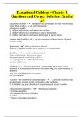 Exceptional Children - Chapter 1 Questions and Correct Solutions Graded A+