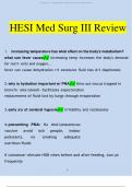 Med Surg III HESI REVIEW Questions and Answers 2023 (Verified Answers)