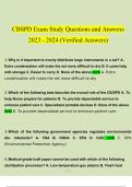CBSPD Exam Study Questions and Answers 2023 - 2024 (Verified Answers by Expert)