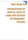 Test Bank For Foundations Of Mental Health Care 6th Edition By Morrison Valfre  2023 Graded A +