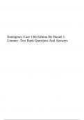 Emergency Care 13th Edition By Daniel J. Limmer -Test Bank Questions And Answers.