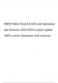 NRNP 6665 Final EXAM with Questions and Answers 2023/2024 Lastest Update 100% correct Questions And Answers