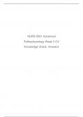 NURS 6501 Advanced Pathophysiology Week 3 CV Knowledge Check Answers